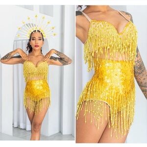 Lady Jane Sequins Midnight Gold Booty High Waist Sequin Shorts